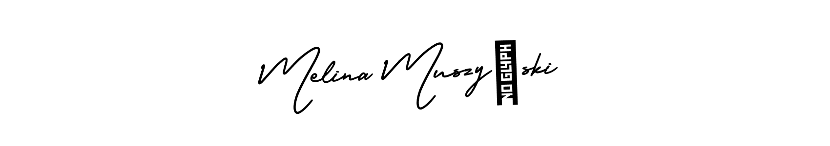How to Draw Melina Muszyński signature style? AmerikaSignatureDemo-Regular is a latest design signature styles for name Melina Muszyński. Melina Muszyński signature style 3 images and pictures png