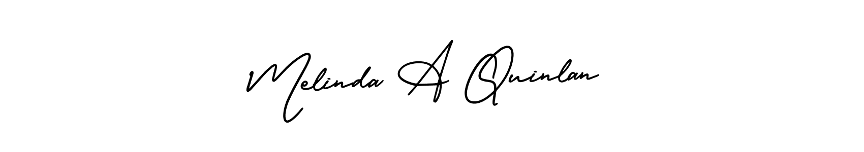 The best way (AmerikaSignatureDemo-Regular) to make a short signature is to pick only two or three words in your name. The name Melinda A Quinlan include a total of six letters. For converting this name. Melinda A Quinlan signature style 3 images and pictures png