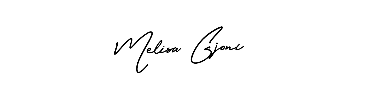 This is the best signature style for the Melisa Gjoni name. Also you like these signature font (AmerikaSignatureDemo-Regular). Mix name signature. Melisa Gjoni signature style 3 images and pictures png