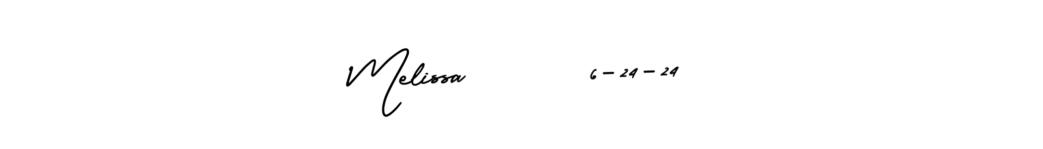 How to make Melissa       6-24-24 name signature. Use AmerikaSignatureDemo-Regular style for creating short signs online. This is the latest handwritten sign. Melissa       6-24-24 signature style 3 images and pictures png