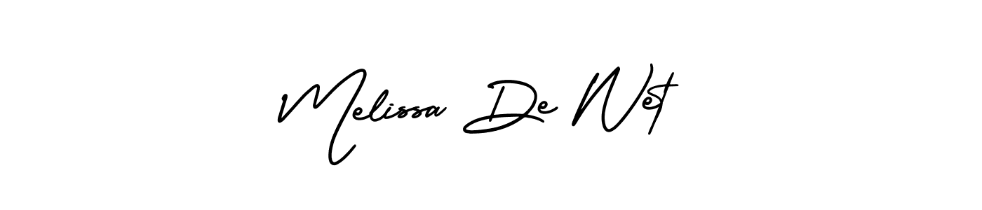 Also You can easily find your signature by using the search form. We will create Melissa De Wet name handwritten signature images for you free of cost using AmerikaSignatureDemo-Regular sign style. Melissa De Wet signature style 3 images and pictures png