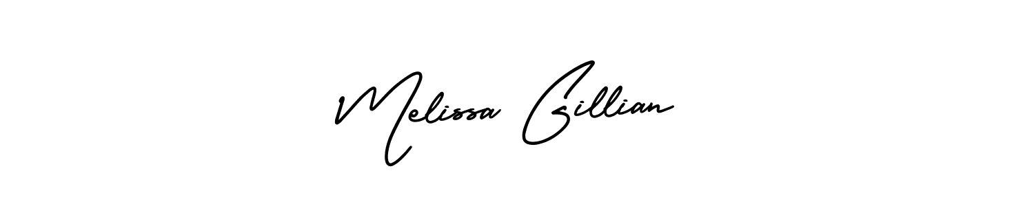 Melissa Gillian stylish signature style. Best Handwritten Sign (AmerikaSignatureDemo-Regular) for my name. Handwritten Signature Collection Ideas for my name Melissa Gillian. Melissa Gillian signature style 3 images and pictures png