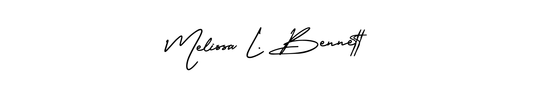 How to make Melissa L. Bennett name signature. Use AmerikaSignatureDemo-Regular style for creating short signs online. This is the latest handwritten sign. Melissa L. Bennett signature style 3 images and pictures png