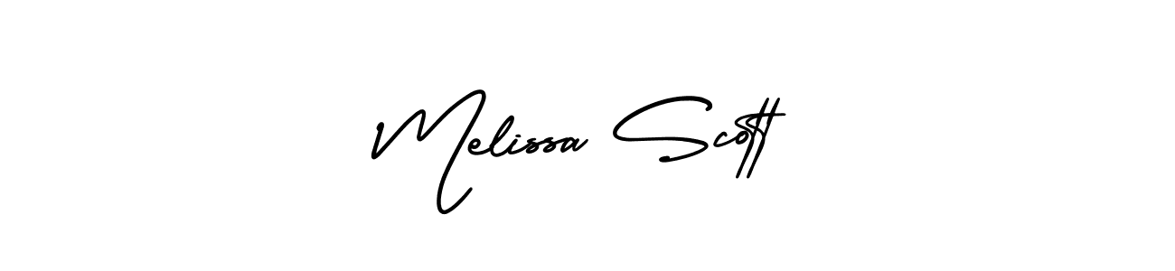 How to make Melissa Scott name signature. Use AmerikaSignatureDemo-Regular style for creating short signs online. This is the latest handwritten sign. Melissa Scott signature style 3 images and pictures png