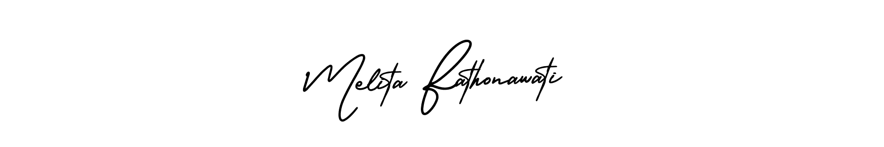 Make a short Melita Fathonawati signature style. Manage your documents anywhere anytime using AmerikaSignatureDemo-Regular. Create and add eSignatures, submit forms, share and send files easily. Melita Fathonawati signature style 3 images and pictures png