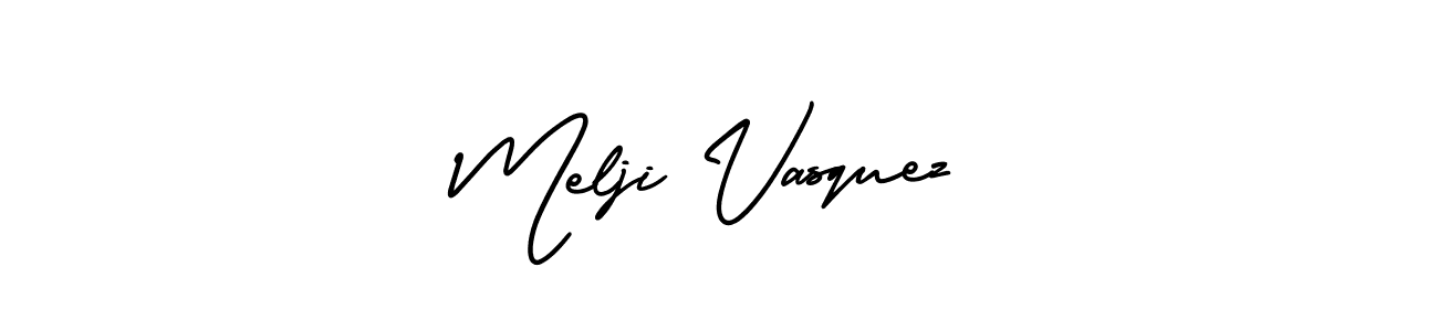 Create a beautiful signature design for name Melji Vasquez. With this signature (AmerikaSignatureDemo-Regular) fonts, you can make a handwritten signature for free. Melji Vasquez signature style 3 images and pictures png