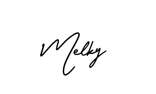It looks lik you need a new signature style for name Melky. Design unique handwritten (AmerikaSignatureDemo-Regular) signature with our free signature maker in just a few clicks. Melky signature style 3 images and pictures png