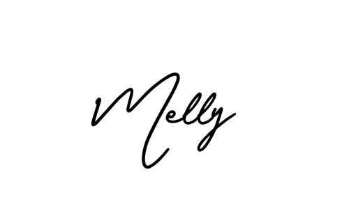 Melly stylish signature style. Best Handwritten Sign (AmerikaSignatureDemo-Regular) for my name. Handwritten Signature Collection Ideas for my name Melly. Melly signature style 3 images and pictures png
