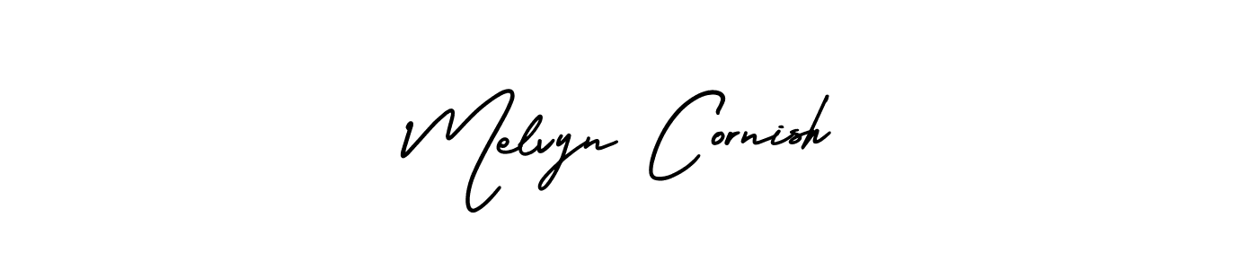 You should practise on your own different ways (AmerikaSignatureDemo-Regular) to write your name (Melvyn Cornish) in signature. don't let someone else do it for you. Melvyn Cornish signature style 3 images and pictures png