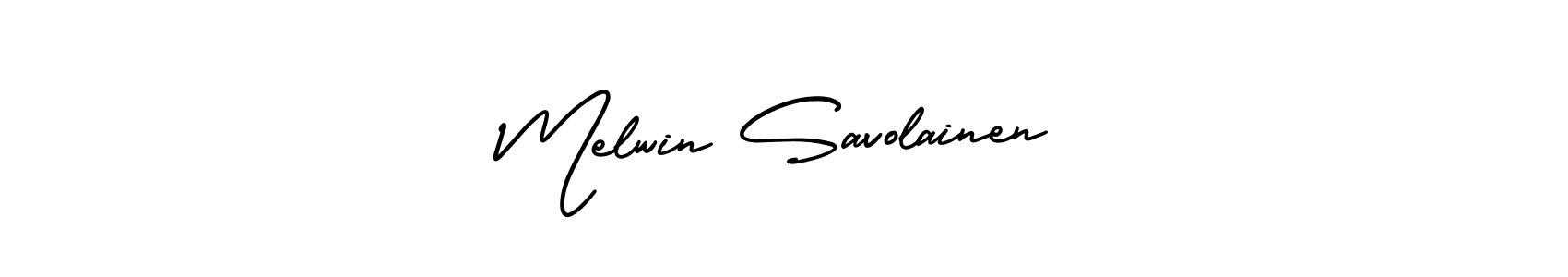 It looks lik you need a new signature style for name Melwin Savolainen. Design unique handwritten (AmerikaSignatureDemo-Regular) signature with our free signature maker in just a few clicks. Melwin Savolainen signature style 3 images and pictures png