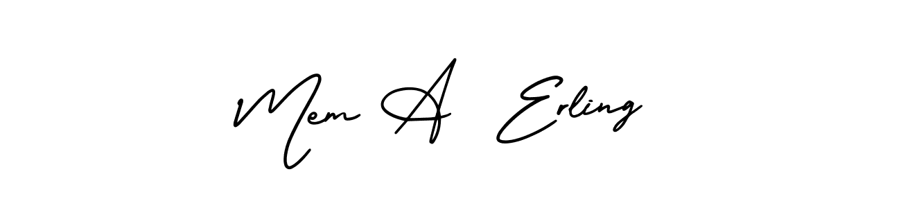 Make a beautiful signature design for name Mem A  Erling. With this signature (AmerikaSignatureDemo-Regular) style, you can create a handwritten signature for free. Mem A  Erling signature style 3 images and pictures png