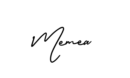 It looks lik you need a new signature style for name Memea. Design unique handwritten (AmerikaSignatureDemo-Regular) signature with our free signature maker in just a few clicks. Memea signature style 3 images and pictures png