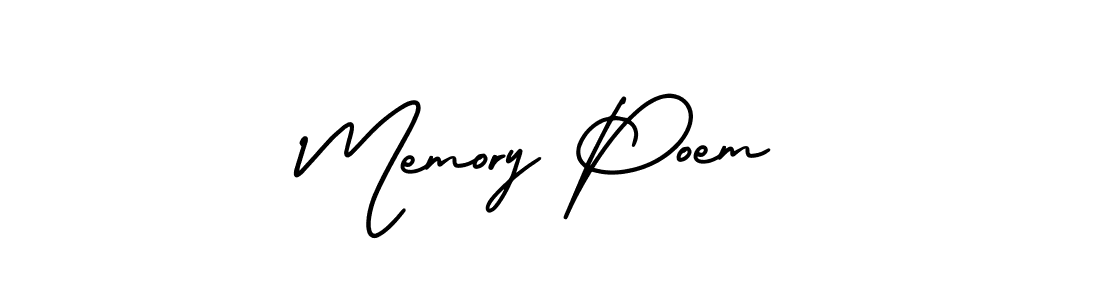Make a beautiful signature design for name Memory Poem. With this signature (AmerikaSignatureDemo-Regular) style, you can create a handwritten signature for free. Memory Poem signature style 3 images and pictures png