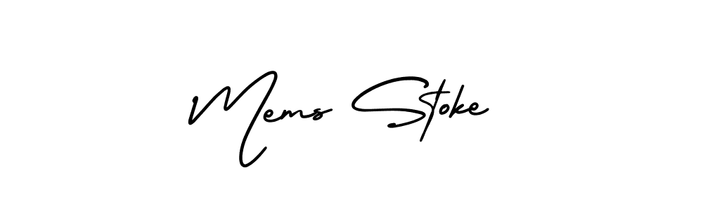 Create a beautiful signature design for name Mems Stoke. With this signature (AmerikaSignatureDemo-Regular) fonts, you can make a handwritten signature for free. Mems Stoke signature style 3 images and pictures png