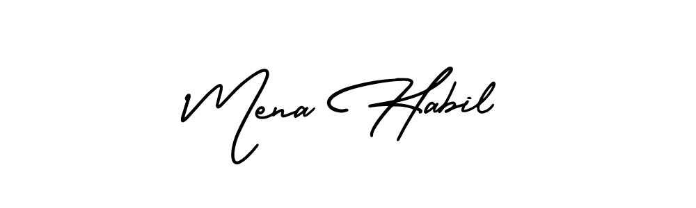 AmerikaSignatureDemo-Regular is a professional signature style that is perfect for those who want to add a touch of class to their signature. It is also a great choice for those who want to make their signature more unique. Get Mena Habil name to fancy signature for free. Mena Habil signature style 3 images and pictures png