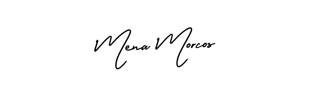 The best way (AmerikaSignatureDemo-Regular) to make a short signature is to pick only two or three words in your name. The name Mena Morcos include a total of six letters. For converting this name. Mena Morcos signature style 3 images and pictures png