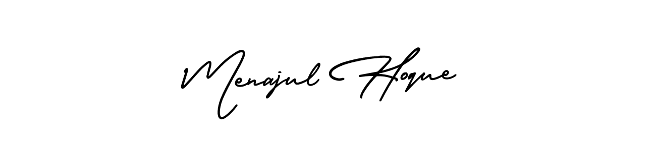 Use a signature maker to create a handwritten signature online. With this signature software, you can design (AmerikaSignatureDemo-Regular) your own signature for name Menajul Hoque. Menajul Hoque signature style 3 images and pictures png