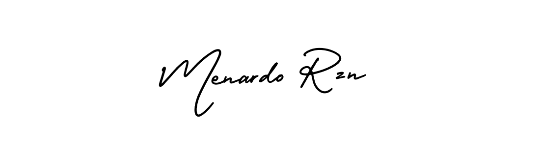 You should practise on your own different ways (AmerikaSignatureDemo-Regular) to write your name (Menardo Rzn) in signature. don't let someone else do it for you. Menardo Rzn signature style 3 images and pictures png