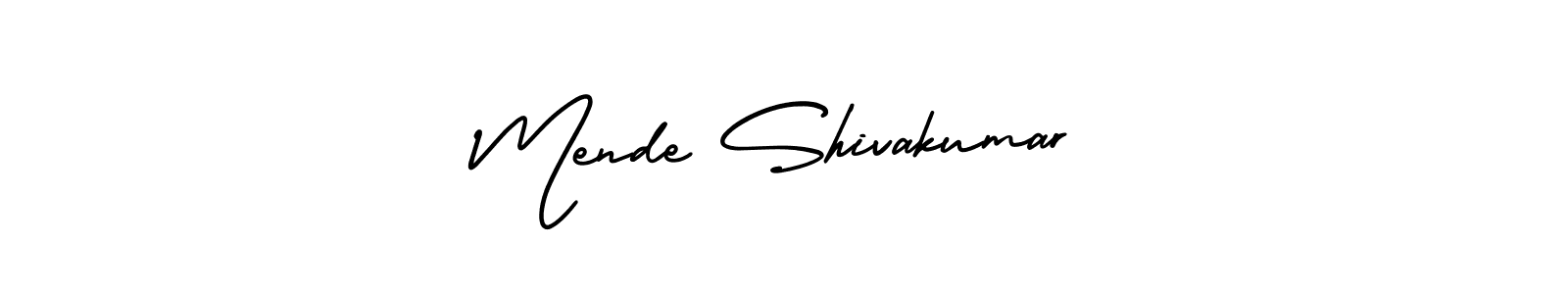 How to make Mende Shivakumar name signature. Use AmerikaSignatureDemo-Regular style for creating short signs online. This is the latest handwritten sign. Mende Shivakumar signature style 3 images and pictures png