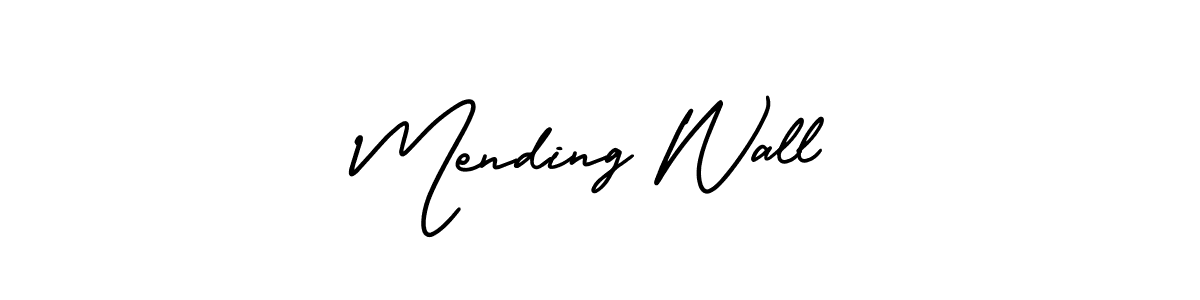 The best way (AmerikaSignatureDemo-Regular) to make a short signature is to pick only two or three words in your name. The name Mending Wall include a total of six letters. For converting this name. Mending Wall signature style 3 images and pictures png