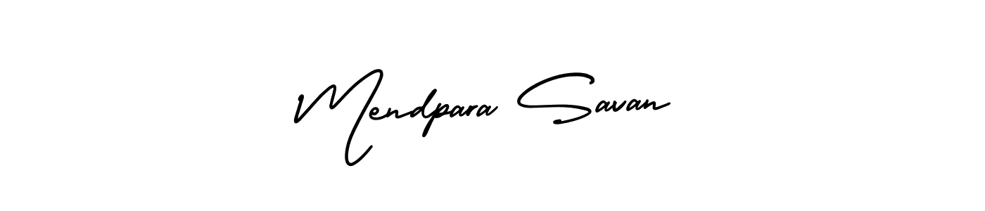 How to Draw Mendpara Savan signature style? AmerikaSignatureDemo-Regular is a latest design signature styles for name Mendpara Savan. Mendpara Savan signature style 3 images and pictures png