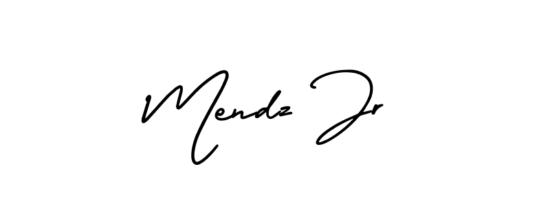 Mendz Jr stylish signature style. Best Handwritten Sign (AmerikaSignatureDemo-Regular) for my name. Handwritten Signature Collection Ideas for my name Mendz Jr. Mendz Jr signature style 3 images and pictures png