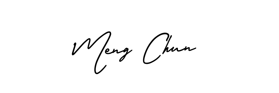 This is the best signature style for the Meng Chun name. Also you like these signature font (AmerikaSignatureDemo-Regular). Mix name signature. Meng Chun signature style 3 images and pictures png