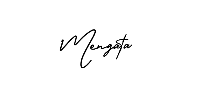 How to make Mengata name signature. Use AmerikaSignatureDemo-Regular style for creating short signs online. This is the latest handwritten sign. Mengata signature style 3 images and pictures png