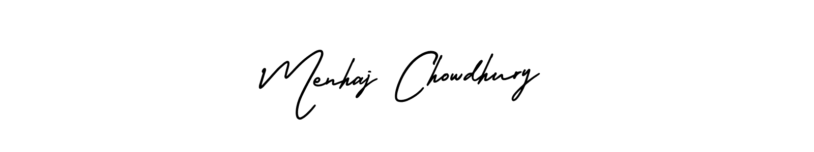 How to make Menhaj Chowdhury name signature. Use AmerikaSignatureDemo-Regular style for creating short signs online. This is the latest handwritten sign. Menhaj Chowdhury signature style 3 images and pictures png