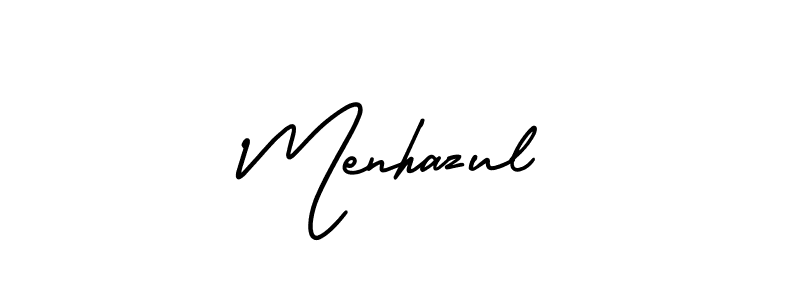 How to make Menhazul signature? AmerikaSignatureDemo-Regular is a professional autograph style. Create handwritten signature for Menhazul name. Menhazul signature style 3 images and pictures png