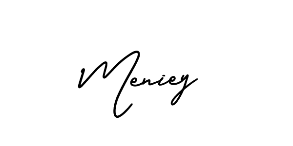 How to Draw Meniey signature style? AmerikaSignatureDemo-Regular is a latest design signature styles for name Meniey. Meniey signature style 3 images and pictures png