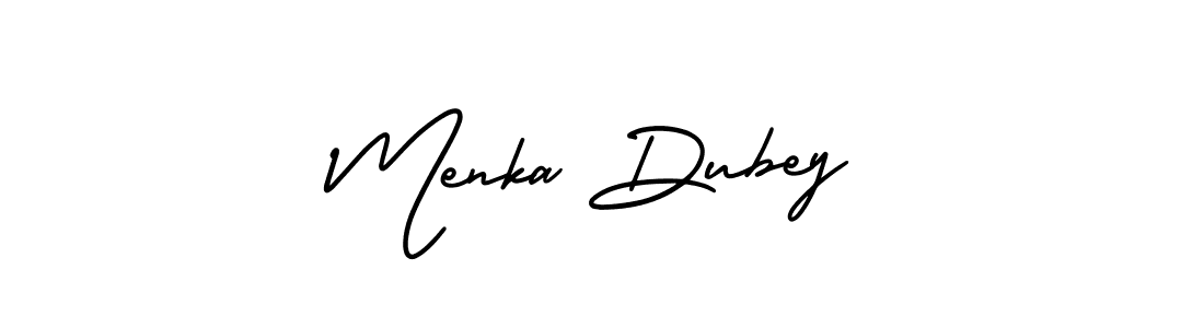 The best way (AmerikaSignatureDemo-Regular) to make a short signature is to pick only two or three words in your name. The name Menka Dubey include a total of six letters. For converting this name. Menka Dubey signature style 3 images and pictures png
