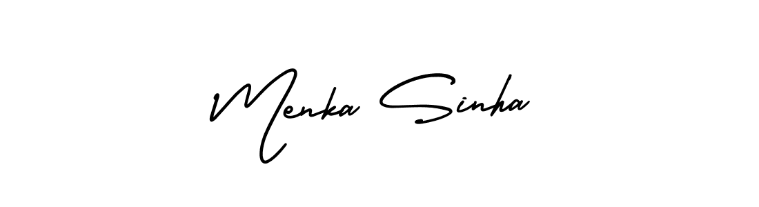 AmerikaSignatureDemo-Regular is a professional signature style that is perfect for those who want to add a touch of class to their signature. It is also a great choice for those who want to make their signature more unique. Get Menka Sinha name to fancy signature for free. Menka Sinha signature style 3 images and pictures png