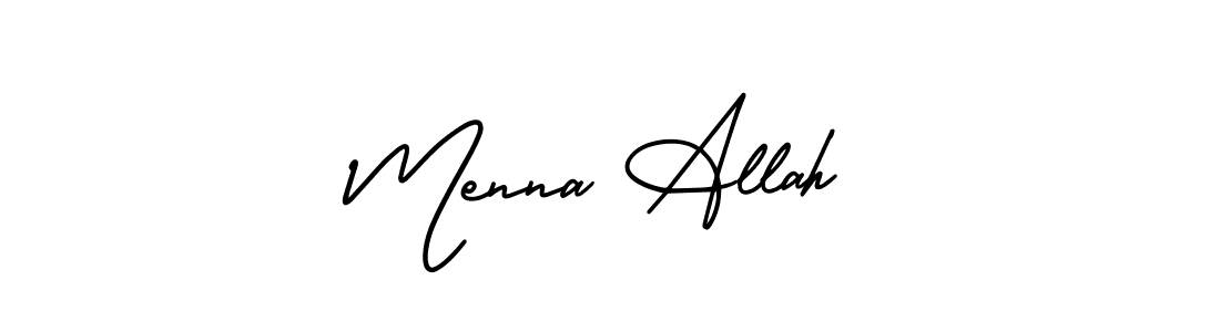 if you are searching for the best signature style for your name Menna Allah. so please give up your signature search. here we have designed multiple signature styles  using AmerikaSignatureDemo-Regular. Menna Allah signature style 3 images and pictures png