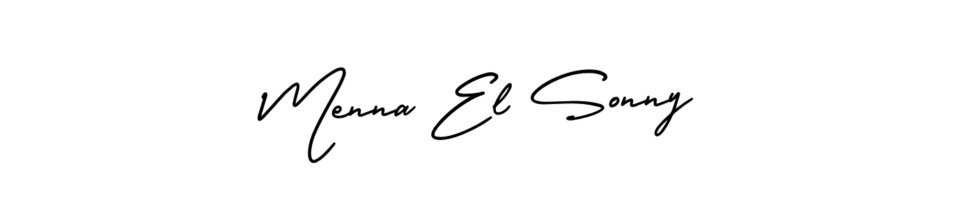 Menna El Sonny stylish signature style. Best Handwritten Sign (AmerikaSignatureDemo-Regular) for my name. Handwritten Signature Collection Ideas for my name Menna El Sonny. Menna El Sonny signature style 3 images and pictures png