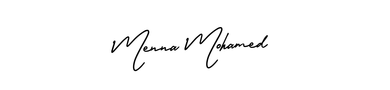 How to make Menna Mohamed signature? AmerikaSignatureDemo-Regular is a professional autograph style. Create handwritten signature for Menna Mohamed name. Menna Mohamed signature style 3 images and pictures png