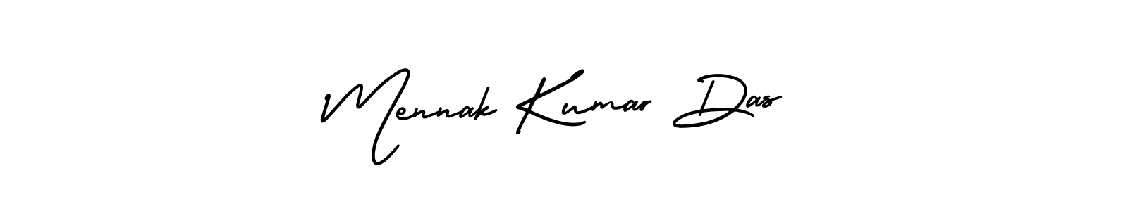 if you are searching for the best signature style for your name Mennak Kumar Das. so please give up your signature search. here we have designed multiple signature styles  using AmerikaSignatureDemo-Regular. Mennak Kumar Das signature style 3 images and pictures png