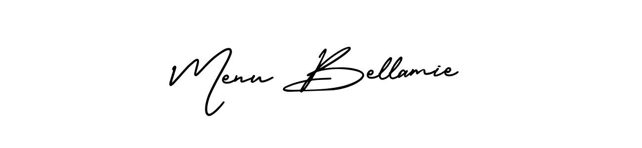 Design your own signature with our free online signature maker. With this signature software, you can create a handwritten (AmerikaSignatureDemo-Regular) signature for name Menu Bellamie. Menu Bellamie signature style 3 images and pictures png