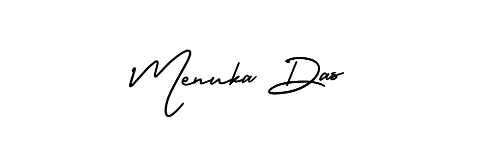 How to make Menuka Das name signature. Use AmerikaSignatureDemo-Regular style for creating short signs online. This is the latest handwritten sign. Menuka Das signature style 3 images and pictures png