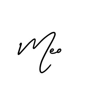 How to make Meo name signature. Use AmerikaSignatureDemo-Regular style for creating short signs online. This is the latest handwritten sign. Meo signature style 3 images and pictures png