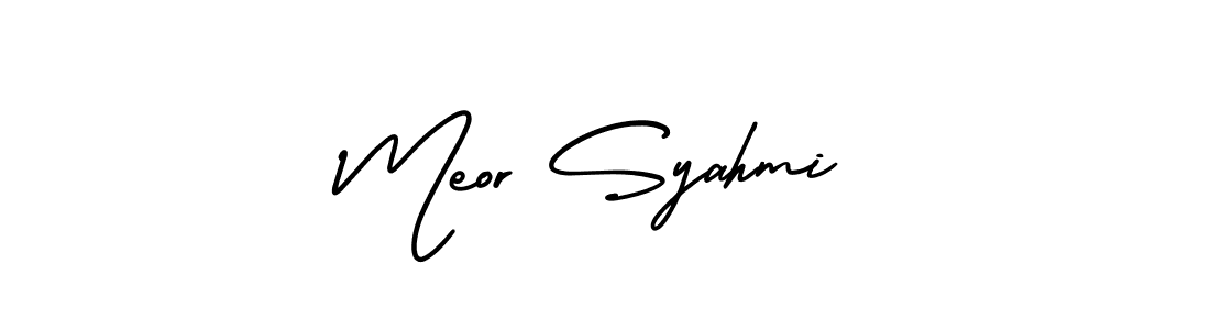 How to Draw Meor Syahmi signature style? AmerikaSignatureDemo-Regular is a latest design signature styles for name Meor Syahmi. Meor Syahmi signature style 3 images and pictures png