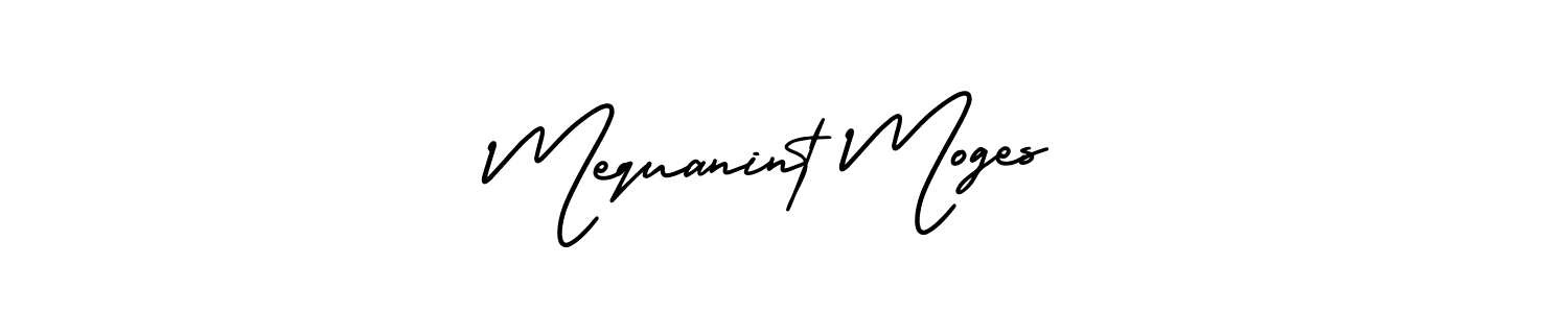 How to make Mequanint Moges name signature. Use AmerikaSignatureDemo-Regular style for creating short signs online. This is the latest handwritten sign. Mequanint Moges signature style 3 images and pictures png