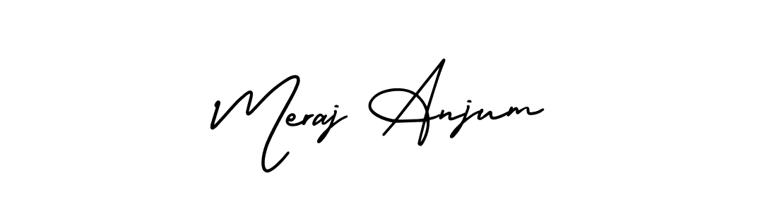 Use a signature maker to create a handwritten signature online. With this signature software, you can design (AmerikaSignatureDemo-Regular) your own signature for name Meraj Anjum. Meraj Anjum signature style 3 images and pictures png