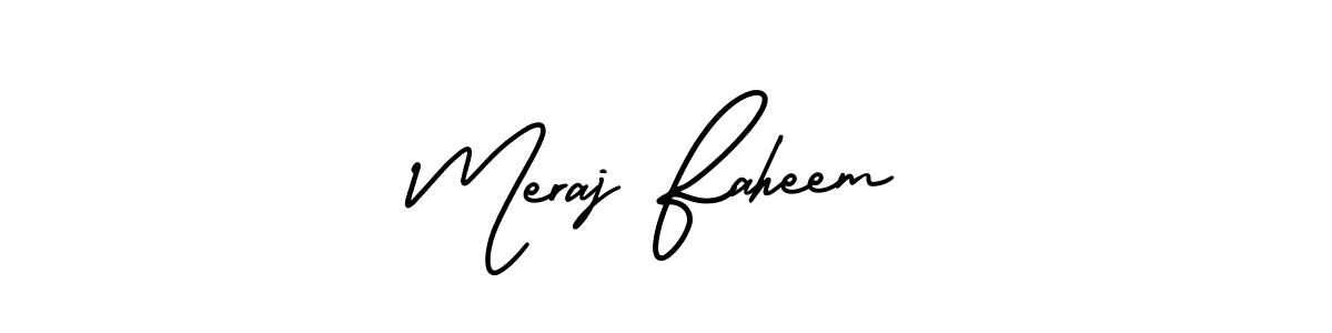 Design your own signature with our free online signature maker. With this signature software, you can create a handwritten (AmerikaSignatureDemo-Regular) signature for name Meraj Faheem. Meraj Faheem signature style 3 images and pictures png
