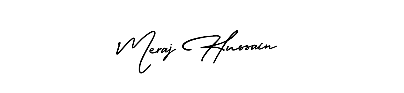 Create a beautiful signature design for name Meraj Hussain. With this signature (AmerikaSignatureDemo-Regular) fonts, you can make a handwritten signature for free. Meraj Hussain signature style 3 images and pictures png