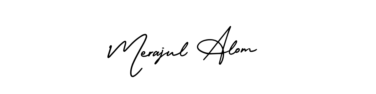 This is the best signature style for the Merajul Alom name. Also you like these signature font (AmerikaSignatureDemo-Regular). Mix name signature. Merajul Alom signature style 3 images and pictures png