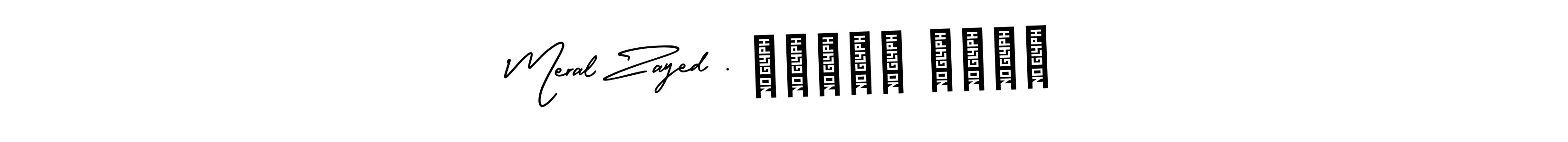 if you are searching for the best signature style for your name Meral Zayed . ميرال زايد. so please give up your signature search. here we have designed multiple signature styles  using AmerikaSignatureDemo-Regular. Meral Zayed . ميرال زايد signature style 3 images and pictures png