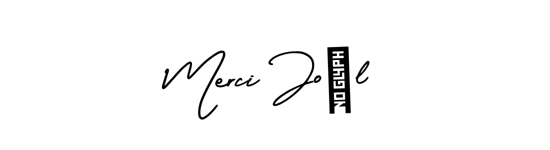 How to make Merci Joël name signature. Use AmerikaSignatureDemo-Regular style for creating short signs online. This is the latest handwritten sign. Merci Joël signature style 3 images and pictures png