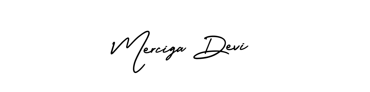 How to make Merciga Devi name signature. Use AmerikaSignatureDemo-Regular style for creating short signs online. This is the latest handwritten sign. Merciga Devi signature style 3 images and pictures png