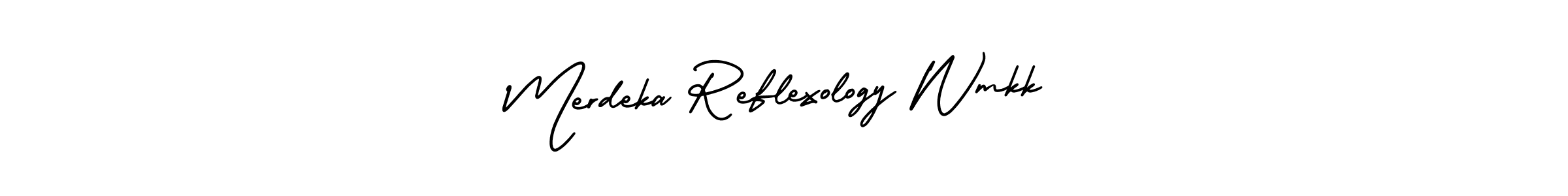 Design your own signature with our free online signature maker. With this signature software, you can create a handwritten (AmerikaSignatureDemo-Regular) signature for name Merdeka Reflexology Wmkk. Merdeka Reflexology Wmkk signature style 3 images and pictures png